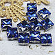 Rhinestones 8 mm Blue sapphire in a square frame, Rhinestones, Solikamsk,  Фото №1