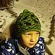 Winter cap for boy. Green hat with deer. Caps. Hats4you. Интернет-магазин Ярмарка Мастеров.  Фото №2