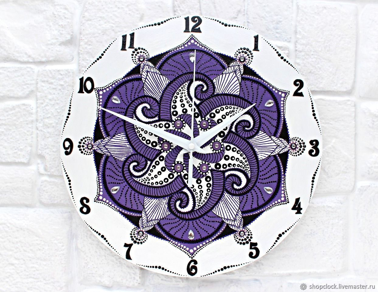 Wall Clock Purple Mandala Ornament, Watch, Novosibirsk,  Фото №1