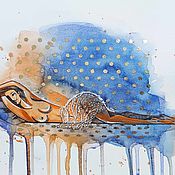 Blue Tits, watercolor painting
