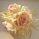 Silk flowers. Brooch hairpin VIRGINIA  . Natural silk. Brooches. Irina Vladi. My Livemaster. Фото №4