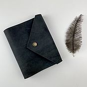 Канцелярские товары handmade. Livemaster - original item Notebook on rings A6 made of genuine leather. Handmade.