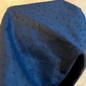 Материалы для творчества handmade. Livemaster - original item Genuine ostrich leather, dark blue color, soft dressing.. Handmade.