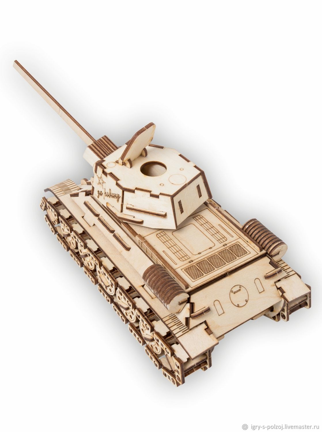 Сборная модель Lemmo Танк Т-34-85 (612 дет, дерево)