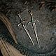 Серьги. Мечи изумрудных времен. Серьги классические. Wiravens. Ярмарка Мастеров.  Фото №4