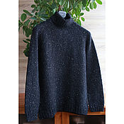 Бесшовный чёрный свитер из твида Donegal Tweed