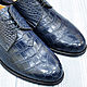 Genuine crocodile leather derby, blue color, custom made!. Derby. SHOES&BAGS. My Livemaster. Фото №6