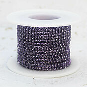 Материалы для творчества handmade. Livemaster - original item Rhinestone chain 2 mm Purple 10 cm. Handmade.