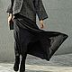 Black floor length skirt 4 wedges on a crepe yoke. Skirts. NATALINI. My Livemaster. Фото №4