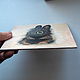 Картина маслом Черный кролик, 15 на 15 см. Картины. Художественный магазин Финик. Ярмарка Мастеров.  Фото №4