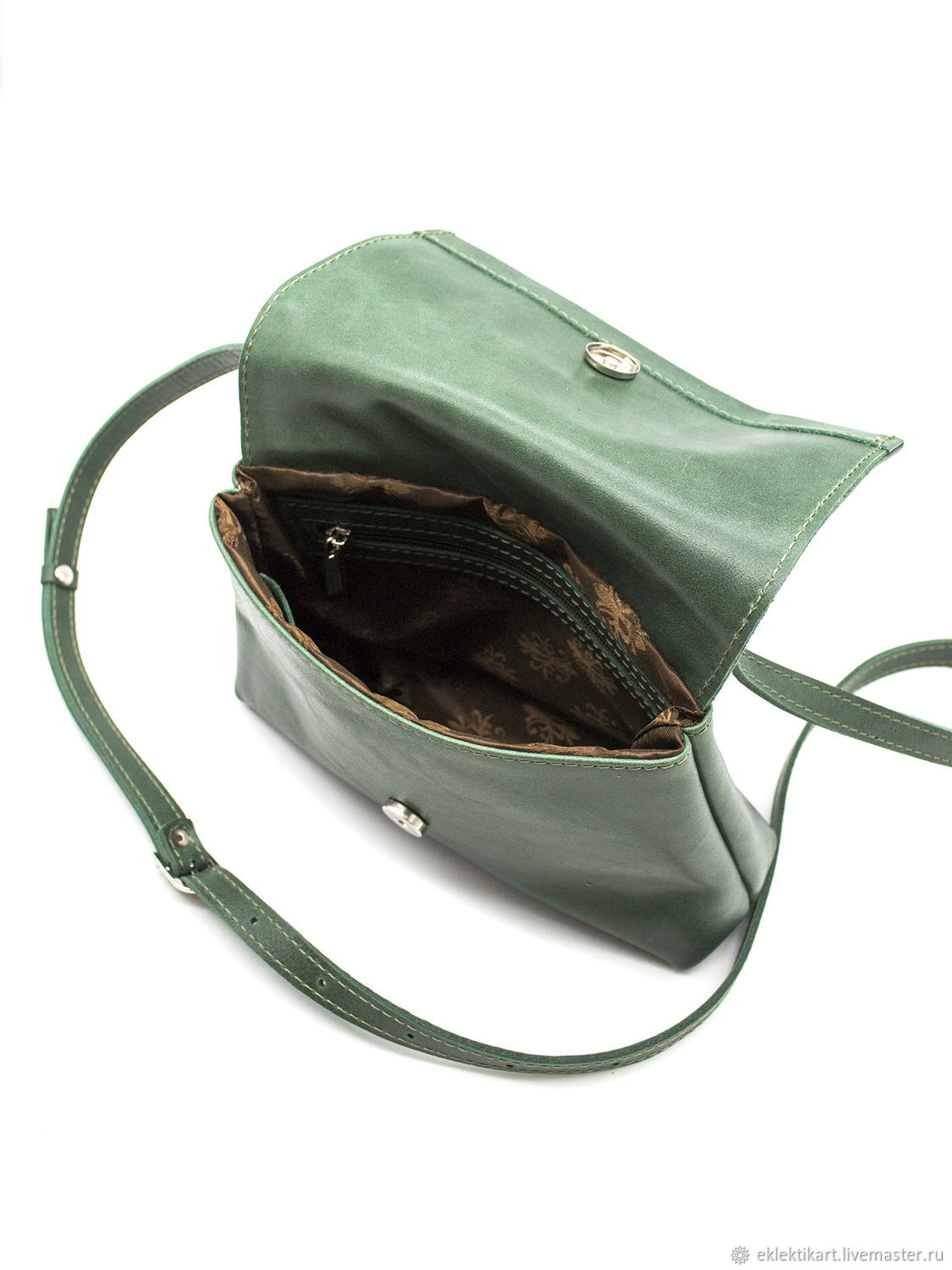 Сумка кожаная через плечо "Жоли" (изумруд) купить в интернет-магазине ...