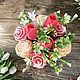 Soap bouquet in a glass Tulips, roses and peonies, Soap, Moscow,  Фото №1