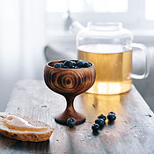 Посуда handmade. Livemaster - original item Cream bowl (bowl) on a leg of Siberian cedar wood T175. Handmade.
