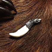 Фен-шуй и эзотерика handmade. Livemaster - original item the large Fang of a wolf with a silver finial, free shipping. Handmade.