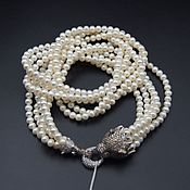 Украшения handmade. Livemaster - original item Necklace with natural white pearls, 925 sterling silver lock. Handmade.
