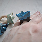 Кольцо Бабочка оригами