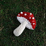 Украшения handmade. Livemaster - original item Fly agaric brooch, red mushroom brooch, beaded brooch. Handmade.