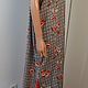 Красно-серое легкое длинное  летнее платье штапель "Serise". Платья. Авторская одежда из Франции (crealanafr). Ярмарка Мастеров.  Фото №5