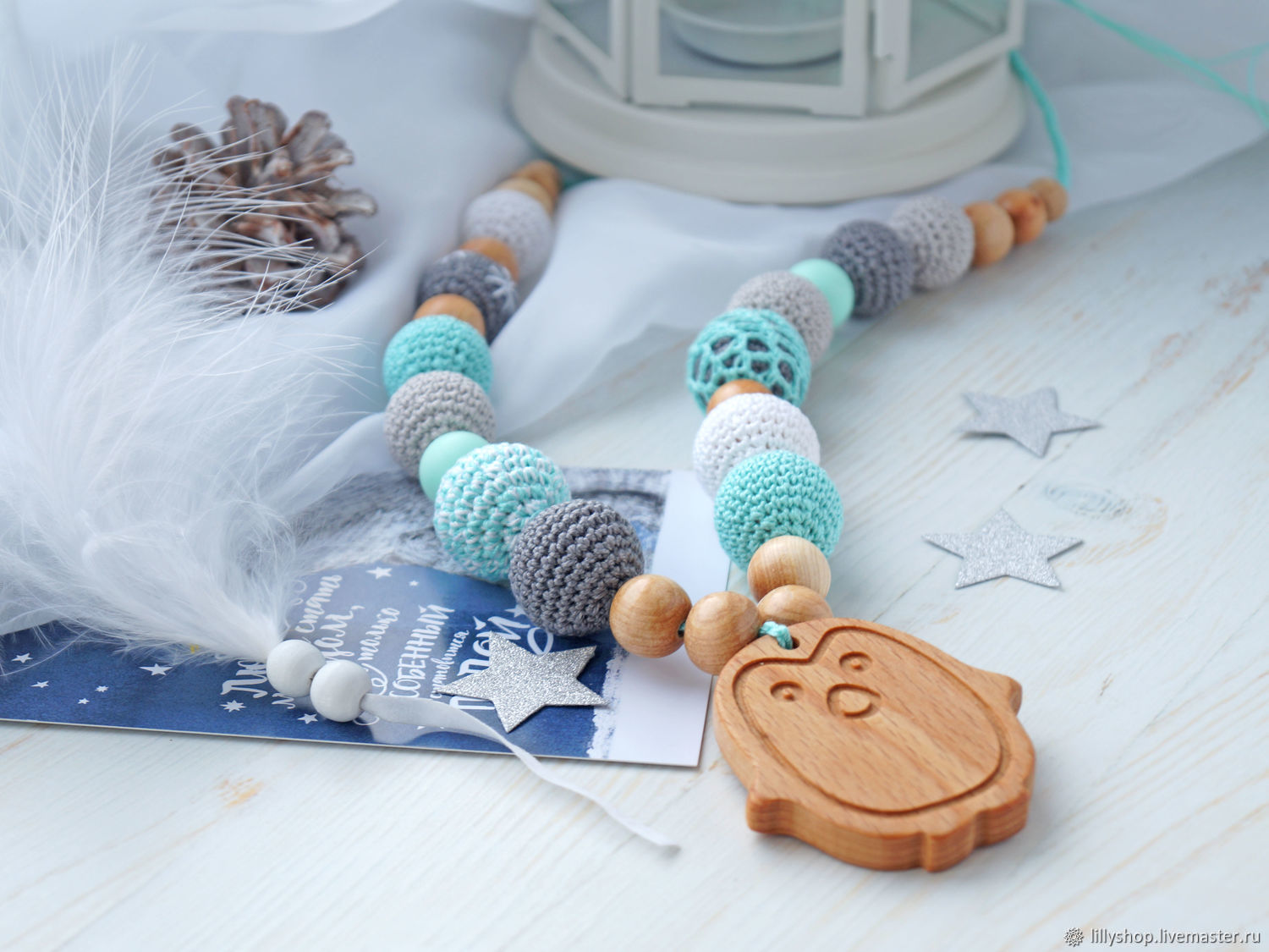 Slingobusy, necklace for mom - 'Peppermint penguin', Slingbus, St. Petersburg,  Фото №1