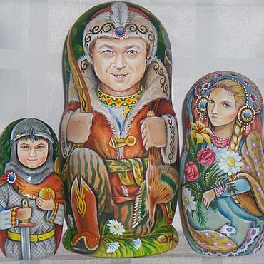 Русский стиль ручной работы. Ярмарка Мастеров - ручная работа Царевичи-царевны!Портретная матрешка.. Handmade.