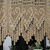 Для дома и интерьера handmade. Livemaster - original item The curtain is knitted,jute,with tassels.. Handmade.