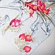Batik silk scarf 'Pomegranates in silver', Scarves, Moscow,  Фото №1
