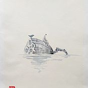 Вечерняя прохлада ( китайская живопись, акварель)