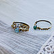 Set of brass rings with stones: aquamarine, rock crystal, jade, Ring set, Ulan-Ude,  Фото №1