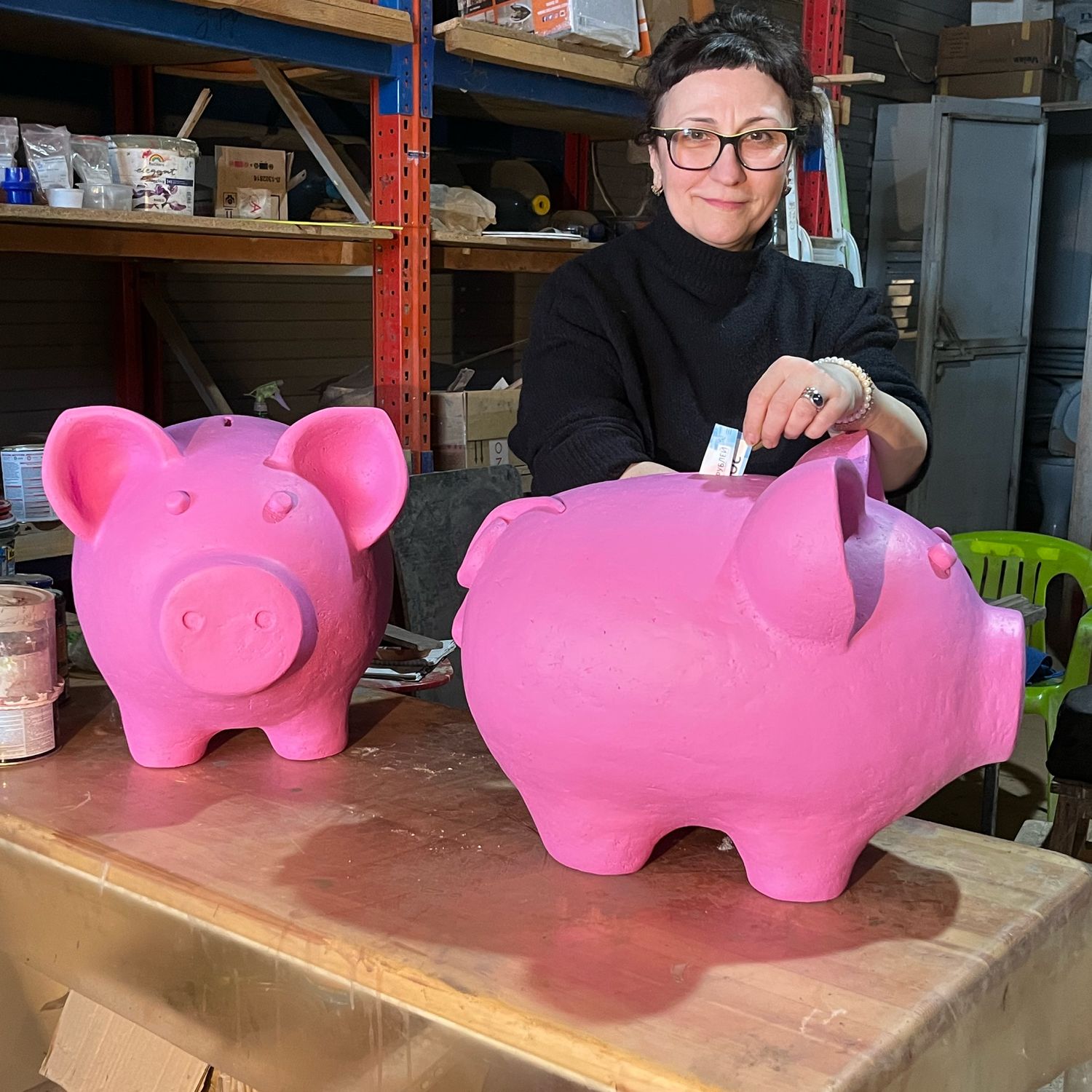 Копилка Свинья 50 см – заказать на Ярмарке Мастеров – QNME0RU | Кашпо ...