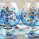 Cognac glasses 'Flower Lagoon'. Kitchen sets. RomanticArtGlass. Online shopping on My Livemaster.  Фото №2