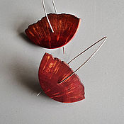 Украшения handmade. Livemaster - original item FLAMENCO red poppy earrings made of wood. Handmade.