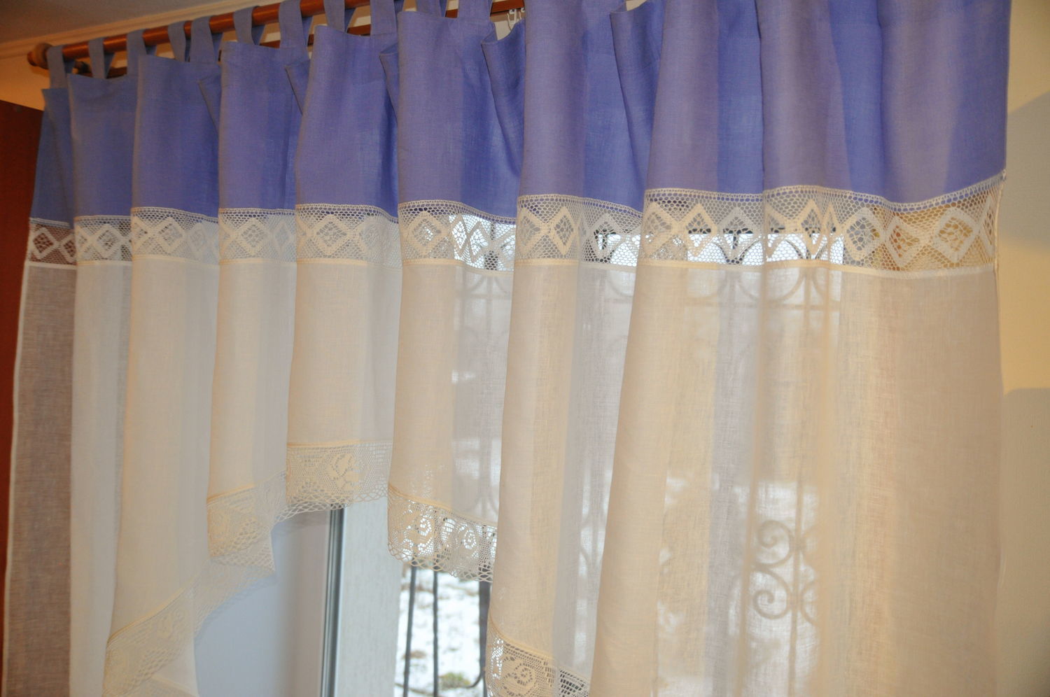 Tulle linen combined arch ' Lavender&Roses', Curtains1, Ivanovo,  Фото №1