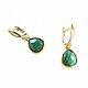 Malachite earrings, malachite earrings, green stone earrings. Earrings. Irina Moro. Online shopping on My Livemaster.  Фото №2