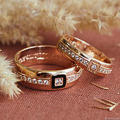 Украшения handmade. Livemaster - original item A wedding ring made of red gold 585, Zirconia. Handmade.