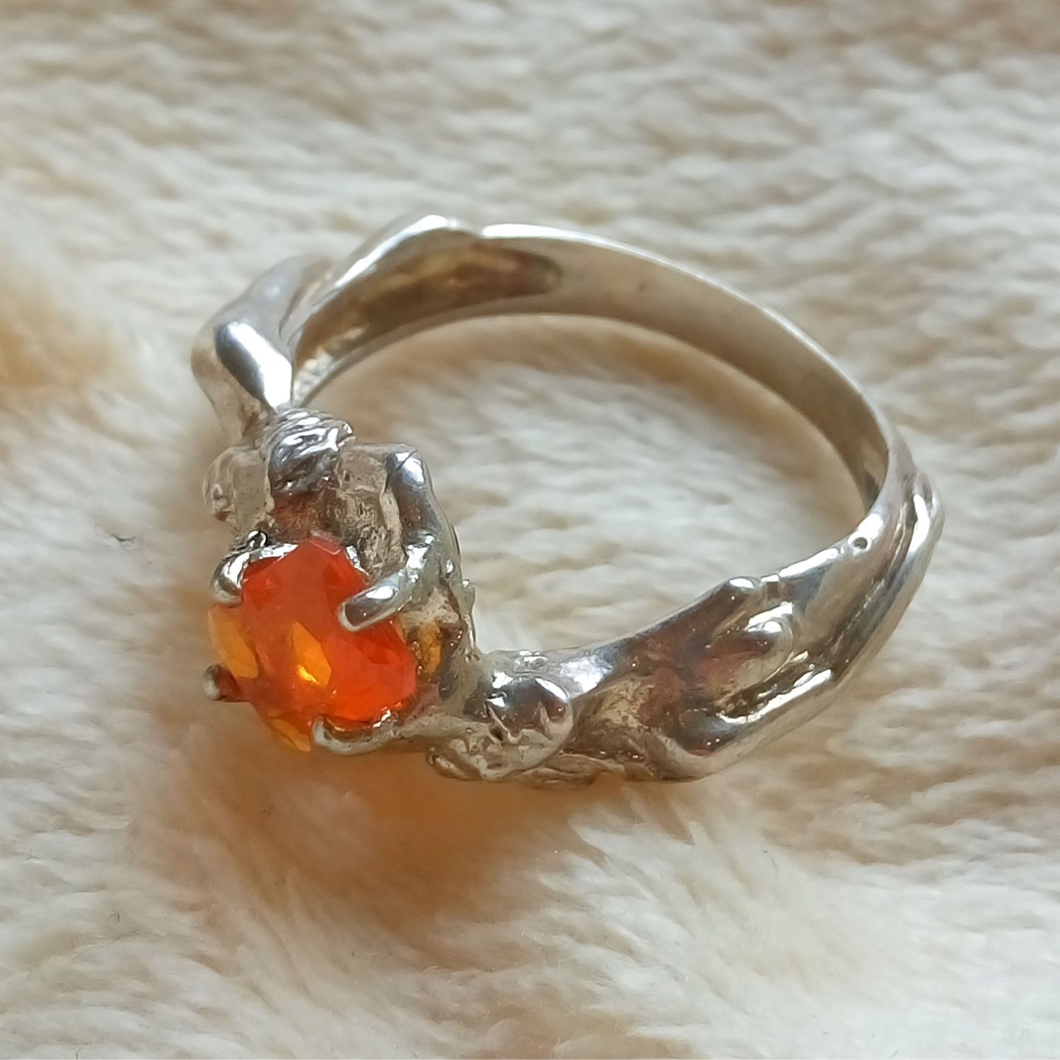 Серебряное кольцо с Огненным Опалом – купить на Ярмарке Мастеров ...