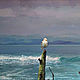 Море чайка.Море волны. море Волна чайка .Чайка на фоне моря. Картины. СОФИ картины природа. Интернет-магазин Ярмарка Мастеров.  Фото №2