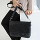 Order Women's Black leather bag, Messenger bag. migotobags. Livemaster. . Messenger Bag Фото №3