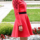 Warm winter dress, coral dress with a half-sun skirt. Dresses. Lara (EnigmaStyle). My Livemaster. Фото №5