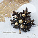A set for making a brooch Sheet in black and gold with a master class. Embroidery kits. agraf. My Livemaster. Фото №4