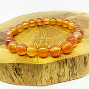 Украшения handmade. Livemaster - original item Orange carnelian bracelet (16.5 cm). Handmade.