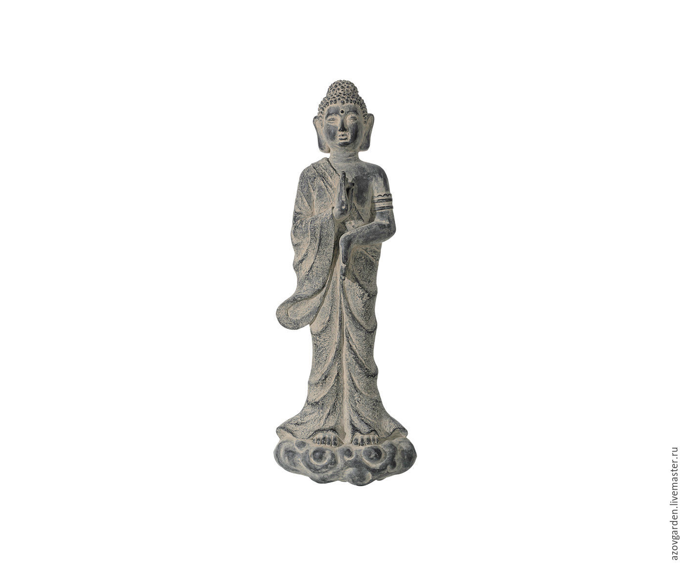 Statuette of a standing Buddha, pendant gray with antique effect (concrete, gypsum), Figurines, Azov,  Фото №1