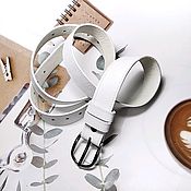 Аксессуары handmade. Livemaster - original item Straps: White belt 30 mm. Handmade.