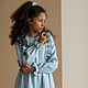 Order Dress for girls linen Amelia blue with flounces. molinialife. Livemaster. . Childrens Dress Фото №3