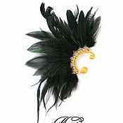 Украшения handmade. Livemaster - original item The feather cuff is black. Handmade.