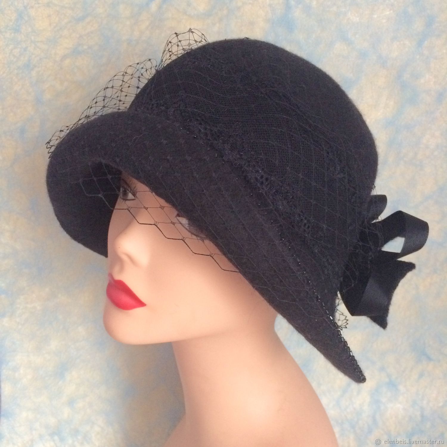 black hat with veil