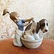 Lladro Statuette of a girl washing a dog, Spain, Vintage statuettes, Moscow,  Фото №1
