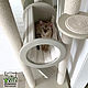 Комплекс для кошек Cat Country пепельный, массив лиственницы. Домик для питомца. Catiocat. Ярмарка Мастеров.  Фото №6