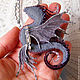 Brooch dragon 'Sea butterfly'. 3D embroidery. Brooches. master Alena Litvin. My Livemaster. Фото №5