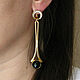 Earrings with onyx, long earrings with black onyx, earrings gift. Earrings. Irina Moro. Online shopping on My Livemaster.  Фото №2