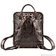 Leather backpack-handbag 'Michael' (dark brown antique). Backpacks. Russian leather Guild. My Livemaster. Фото №5
